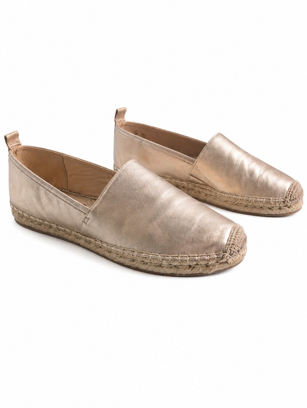 Sam Edelman Khloe espadrille flats in a gold metallic leather size 9